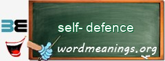 WordMeaning blackboard for self-defence